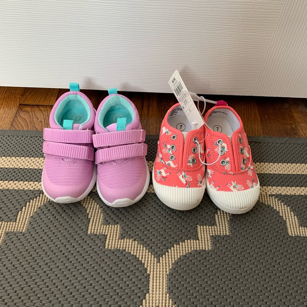Bundle of two Cat & Jack size 7 little girls shoes
